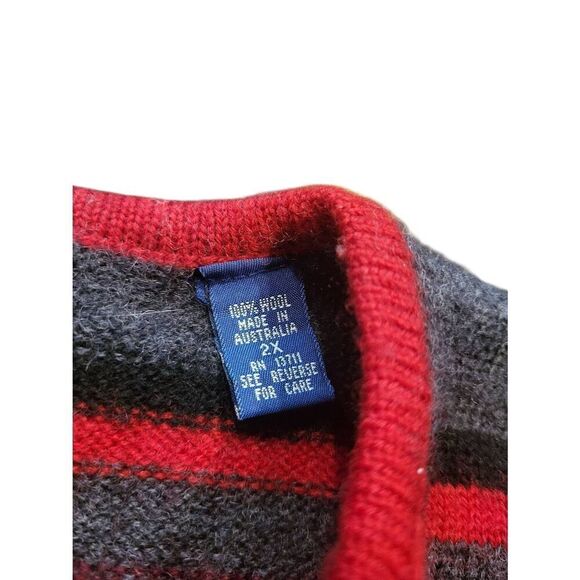 Vintage Karen Scott Sweater Women's 2X Red Fair Isle Pure Wool Christmas Holiday - Picture 2 of 5